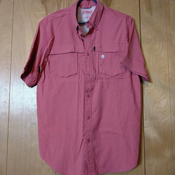 Coleman Men's Large Short Sleeve Button Front Shirt Outdoor Hiking Fishing - Picture 1 of 5